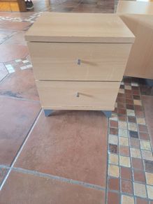 2 x beech bedside lockers
