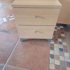 2 x beech bedside lockers