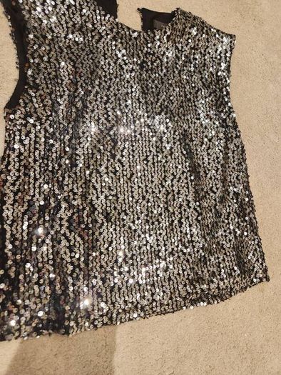 Silver Primark sequin top size 8