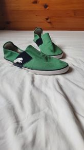 puma canvas eco ortholite trainers size 11 green/white in great condition