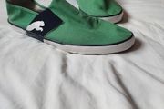 puma canvas eco ortholite trainers size 11 green/white in great condition
