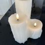 Garden Triple Pillar candles Battery Image 2