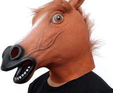 SALE Horse Mask Realistic Animal Full Head Latex Mask for Halloween Carnival Costume Party