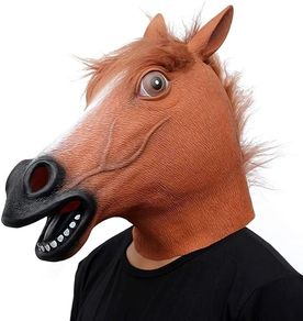 SALE Horse Mask Realistic Animal Full Head Latex Mask for Halloween Carnival Costume Party