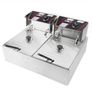 Stainless Steel Double Fryer  Electric Thermostat 60 To 200C With Basket And Lid 12L 220v Image 4