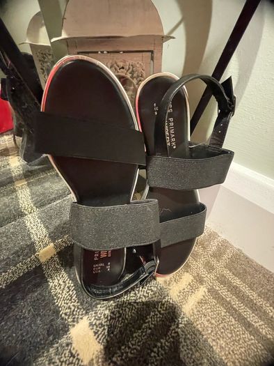 Flat black sandals wide fit