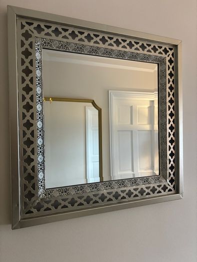 Pair of Moroccan-Style Silver Wall Mirrors