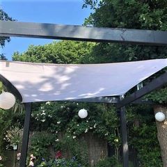 Sun Shade Sail Square 2m White Garden UV Waterproof Canopy Awning Screen Shelter Gazebo Pergola Patio Conservatory Protective Indoor Outdoor Block Free Rope