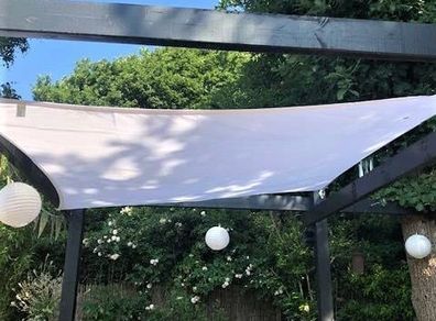 Sun Shade Sail Square 2m White Garden UV Waterproof Canopy Awning Screen Shelter Gazebo Pergola Patio Conservatory Protective Indoor Outdoor Block Free Rope