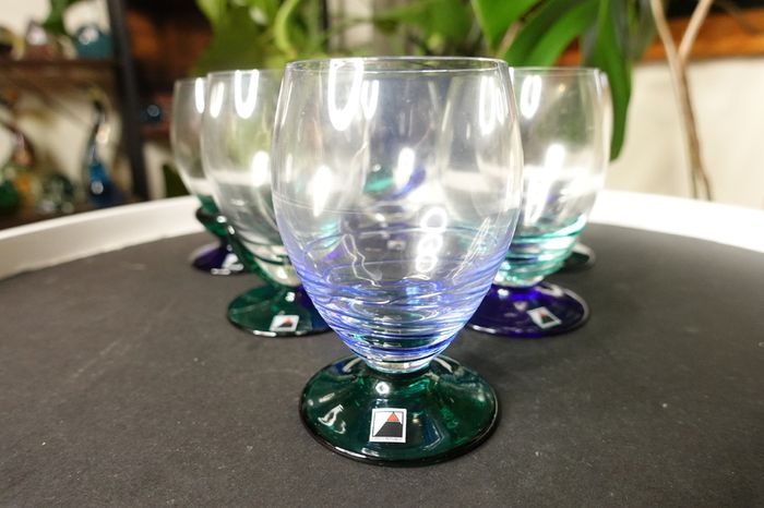 Vintage 6 Bohemia Chech Republic Multicolor Glasses in Box