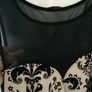 Evita brand Black Dress with Cream Design Peplum Image 4