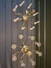 2 Gold brass chandeliers