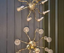 2 Gold brass chandeliers
