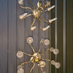 2 Gold brass chandeliers