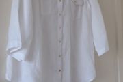 Ladies White Linen Blouse/Overshirt