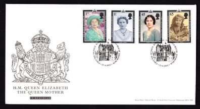 2002 Great Britain Queen Elizabeth, The Queen Mother Commemorative Stamps Royal Mail Addressed First Day Cover (FDC).