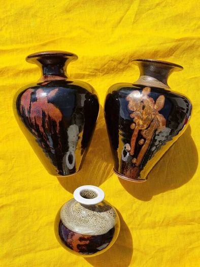 Louis Mulcahy Vases. Vinted. Set of 3.
