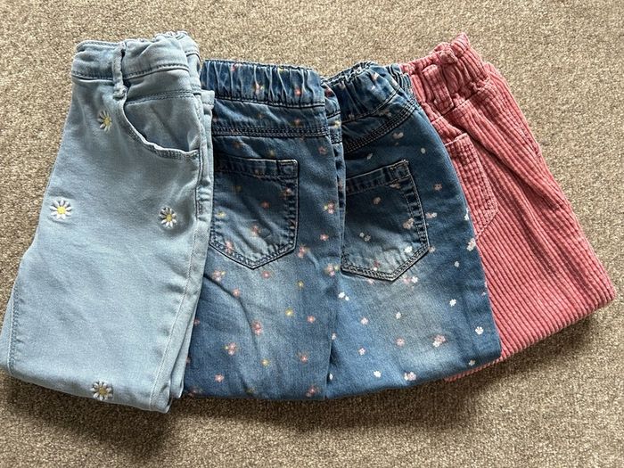 Girl's trouser/jeans set x4, size 2-4yo