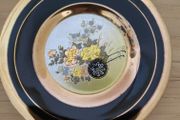 The Art of Chokin  24K gold  Edged small plate with wheelbarrow
