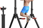 Power Tower Pull Up Dip Station, Foldable Pull Up Bar Free Standing Multi-Functional Grip, Triangular Design, Adjustable Height, Multi-Function Home Gym, Strength Training Fitness Equipment