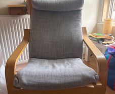 IKEA POANG armchair and foot stool