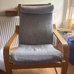 IKEA POANG armchair and foot stool