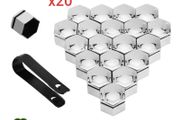 20pcs Wheel Nut Bolt Cover Caps, Silver For Audi Vw Bmw Mercedes, Universal 17mm