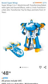 Super Wings 3-in-1 World Aircraft Transforming Robot