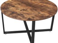 main image for ad _Round Coffee Table, Coffee Table, Industrial Style, Steel Frame, Easy Assembly, for Living Room, Bedroom, Rustic Brown and Black