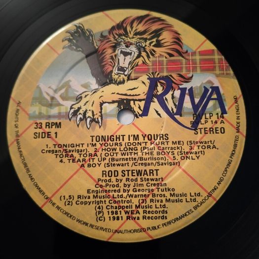 Rod Stewart -  tonight Im yours Irish pressing