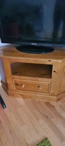 corner pine t.v unit