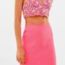 Pink Mini Skirt With Straps At Waist, BERSHKA, size M Image 4