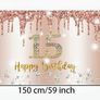 Rose Gold 15th Party Decorations set and Backdrop Banner Image 5