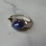 Star Sapphire and Diamond Ring, Strong Centred Star, 14K White Gold Image 5
