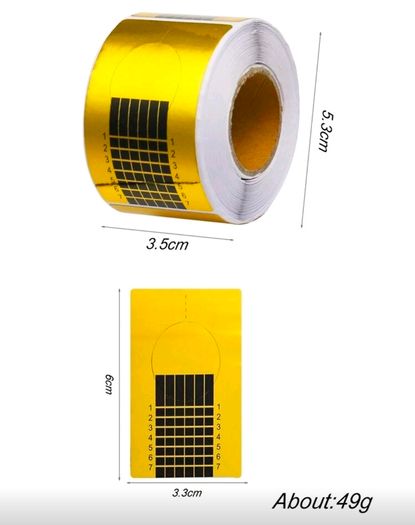 Brand new 1roll/100pcs Gold Color Uv Gel Nail Extension Forms Paper