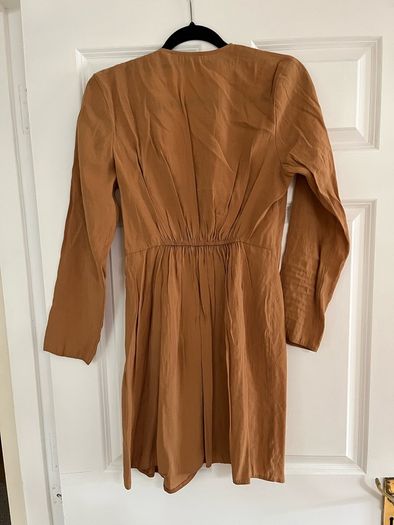Wrap dress in beige color