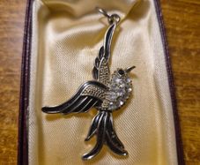 Vintage Bird in Flight Pendant
