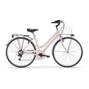 MBM Touring Ladies Classic City Bike With Basket Peach
