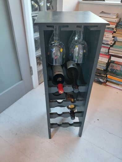 Wine bottle and glass cabinet