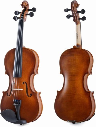 Violin 4/4 Full Size for Beginners with Fingerboard Sticker, User Manual, Hard Case, Bow, Rosin, Bridge, and Polishing Cloth