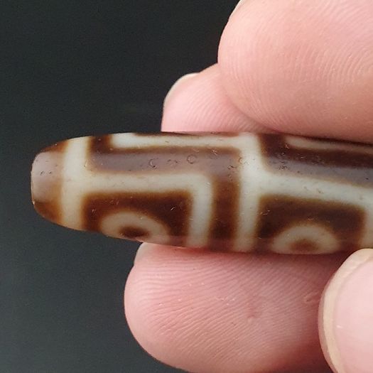 Anitque Himalayan 4 Eyes Tibetan Agate Bead Amulet