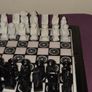 Vintage Wooden Chess Board with Carved Soapstone pieces Image 7
