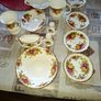 Old Country Rose Royal Albert Porcelain 13 Piece which includes Two Tier Cake Stand, Postage Available or collection Image 2