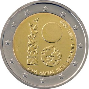 Estonia 2 Euro Commemorative Coin 2018- The Republic of Estonia. Uncirculated.