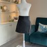 Ladies Black Faux Leather Mini Skirt with Sparkling Rhinestone Fringe Trim from River Island Image 5