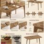 Extendable Wooden Dining Table 140 - 80cm -Seats 4 -8 People Image 2