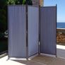 170 x 165 cm, Fabric Room Divider / Balcony Privacy Screen, Folding, Grey Image 2