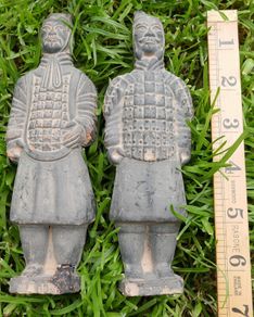 Lot Of Two Terra Cotta Army Warriors Figurines, Made In China, Chinese Warriors Statues Miniature, 2 Terra Cotta Soldiers from Qin Dynasty