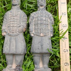 Lot Of Two Terra Cotta Army Warriors Figurines, Made In China, Chinese Warriors Statues Miniature, 2 Terra Cotta Soldiers from Qin Dynasty