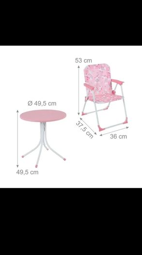 Kids table set. Outdoor furniture set. Kids camping set. 4-Piece set: Kids ensemble with 2 folding chairs, table and parasol. Picnic table.